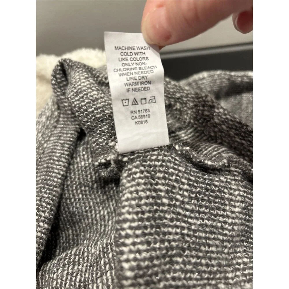 Maurices cowl neck pullover sweater sweatshirt fleece neck gray Sherpa Small